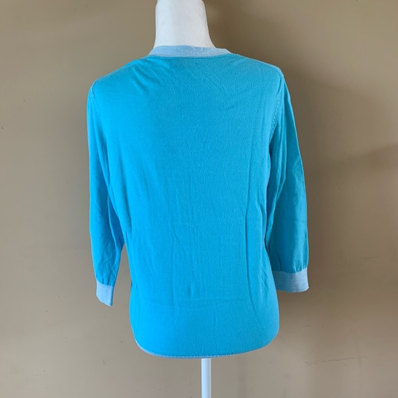 Tommy Hilfiger Large Blue Cardigan Sweater Shirt - Picture 3 of 4